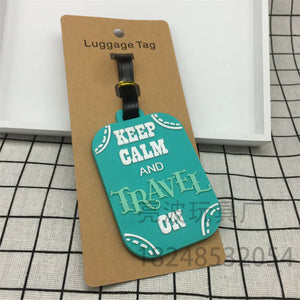 Travel Accessories Keep Calm Luggage Tag Fashion Women Silica Gel Suitcase ID Address Holder Baggage Boarding Tag Portable Label