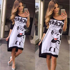 ATKULLQZ Best sell 2019 New European American letter printing five-point sleeves Slim fashion knee dress wholesale women dress