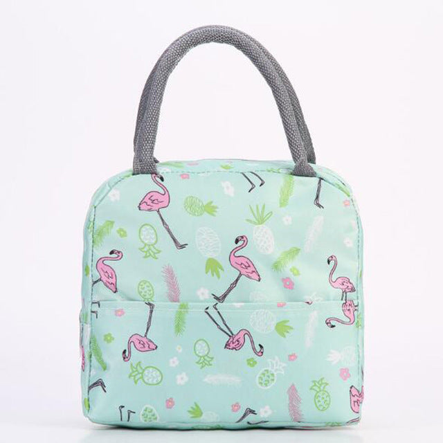 Functional Pattern Cooler Lunch Box Portable Insulated Canvas Lunch Bag Thermal Food Picnic Lunch Bags For Women Kids