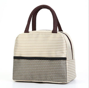 Functional Pattern Cooler Lunch Box Portable Insulated Canvas Lunch Bag Thermal Food Picnic Lunch Bags For Women Kids