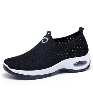 New Summer Wedges Sneakers Women Fashion Breathable Mesh Platform Sneakers Women Casual Shoes Pink Sock Shoes Woman Large Size
