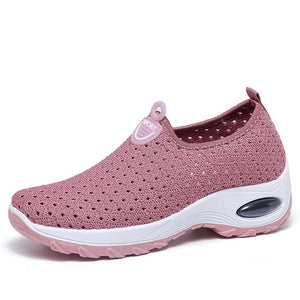 New Summer Wedges Sneakers Women Fashion Breathable Mesh Platform Sneakers Women Casual Shoes Pink Sock Shoes Woman Large Size