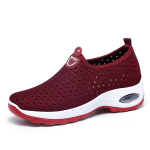 New Summer Wedges Sneakers Women Fashion Breathable Mesh Platform Sneakers Women Casual Shoes Pink Sock Shoes Woman Large Size