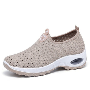 New Summer Wedges Sneakers Women Fashion Breathable Mesh Platform Sneakers Women Casual Shoes Pink Sock Shoes Woman Large Size