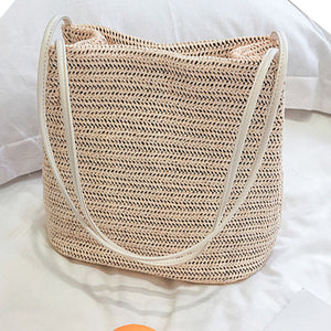2020 New Vintage Women Girls Bohemian Rattan Straw Bag Woven Bucket Handbag Crossbody Fashion Beach Summer Bags