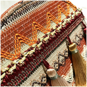 2020 New Vintage Women Girls Bohemian Rattan Straw Bag Woven Bucket Handbag Crossbody Fashion Beach Summer Bags