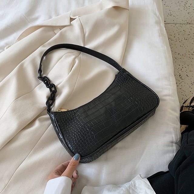 Candy Color Chain Design Small PU Leather Shoulder Bags For Women 2020 Crocodile Pattern Handbags Female Hand Bag