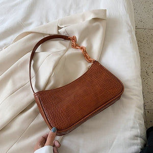 Candy Color Chain Design Small PU Leather Shoulder Bags For Women 2020 Crocodile Pattern Handbags Female Hand Bag