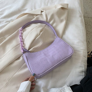 Candy Color Chain Design Small PU Leather Shoulder Bags For Women 2020 Crocodile Pattern Handbags Female Hand Bag