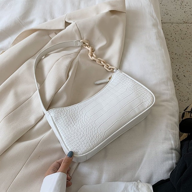 Candy Color Chain Design Small PU Leather Shoulder Bags For Women 2020 Crocodile Pattern Handbags Female Hand Bag