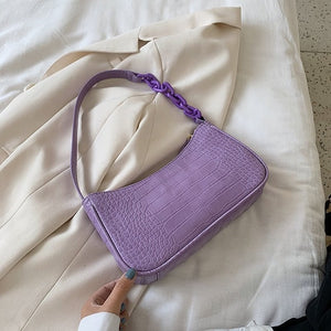 Candy Color Chain Design Small PU Leather Shoulder Bags For Women 2020 Crocodile Pattern Handbags Female Hand Bag