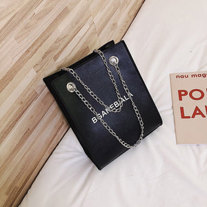 Fashion Women Bags Shoulder Crossbody Hand Long Chain Letter Printed Club Bucket Bag Girls Teenagers Handbag Female Luxury Tote
