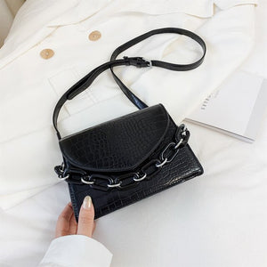 Two Sizes Acrylic Chain MINI PU Leather Crossbody Bags For Women 2020 Summer  Shoulder Handbags Female Travel Cross Body Bag