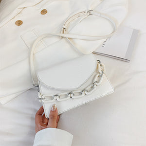 Two Sizes Acrylic Chain MINI PU Leather Crossbody Bags For Women 2020 Summer  Shoulder Handbags Female Travel Cross Body Bag