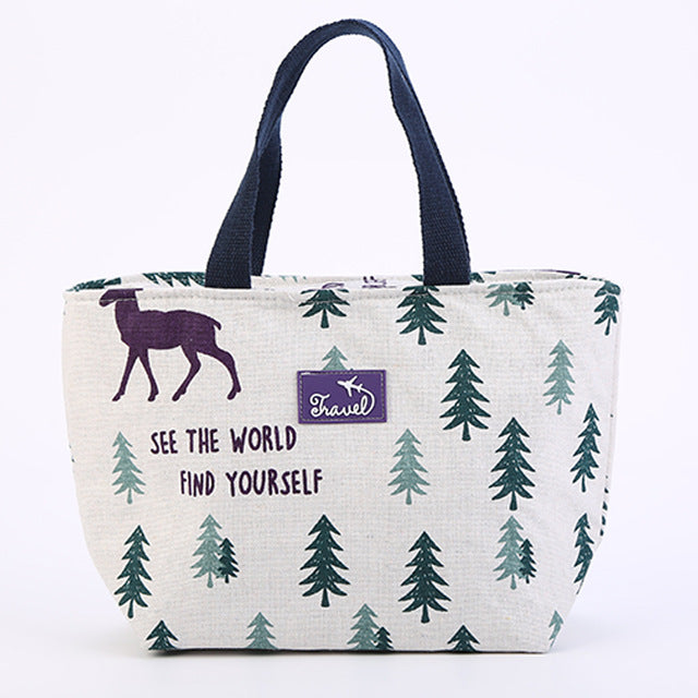 Brivilas lunch bag  for women funny cartoon kids bento cooler bags flamingo thermal breakfast food box portable picnic travel