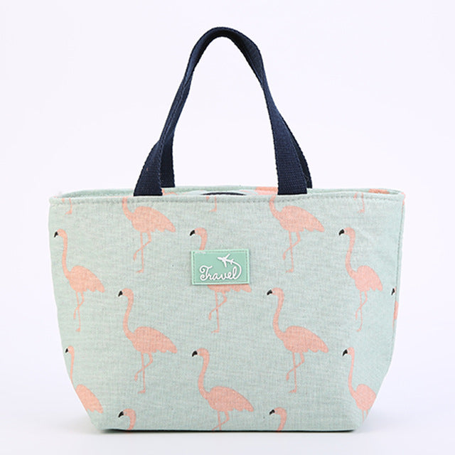 Brivilas lunch bag  for women funny cartoon kids bento cooler bags flamingo thermal breakfast food box portable picnic travel
