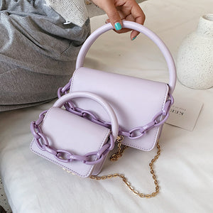 Two Size Small Chain Design Crossbody Bags For Women 2020 Summer Chain Shoulder Handbags and Purses Lady Cross Body Bag