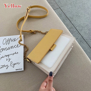 Fashion Women PU Leather Messenger Bags Crossbody Chain Bag and Handbags With Metal Chain  2020 fashion Small package