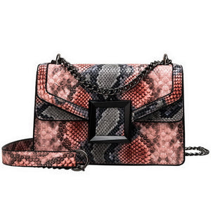 Fashion Women PU Leather Messenger Bags Crossbody Chain Bag and Handbags With Metal Chain  2020 fashion Small package