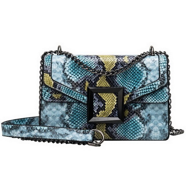 Fashion Women PU Leather Messenger Bags Crossbody Chain Bag and Handbags With Metal Chain  2020 fashion Small package
