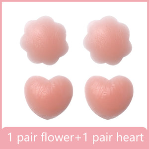 Reusable Women Breast Petals Lift Nipple Cover Invisible Adhesive Silicone Push Up Sexy Backless Strapless Breast Cover Pasties