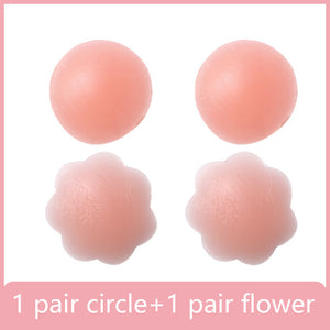Reusable Women Breast Petals Lift Nipple Cover Invisible Adhesive Silicone Push Up Sexy Backless Strapless Breast Cover Pasties