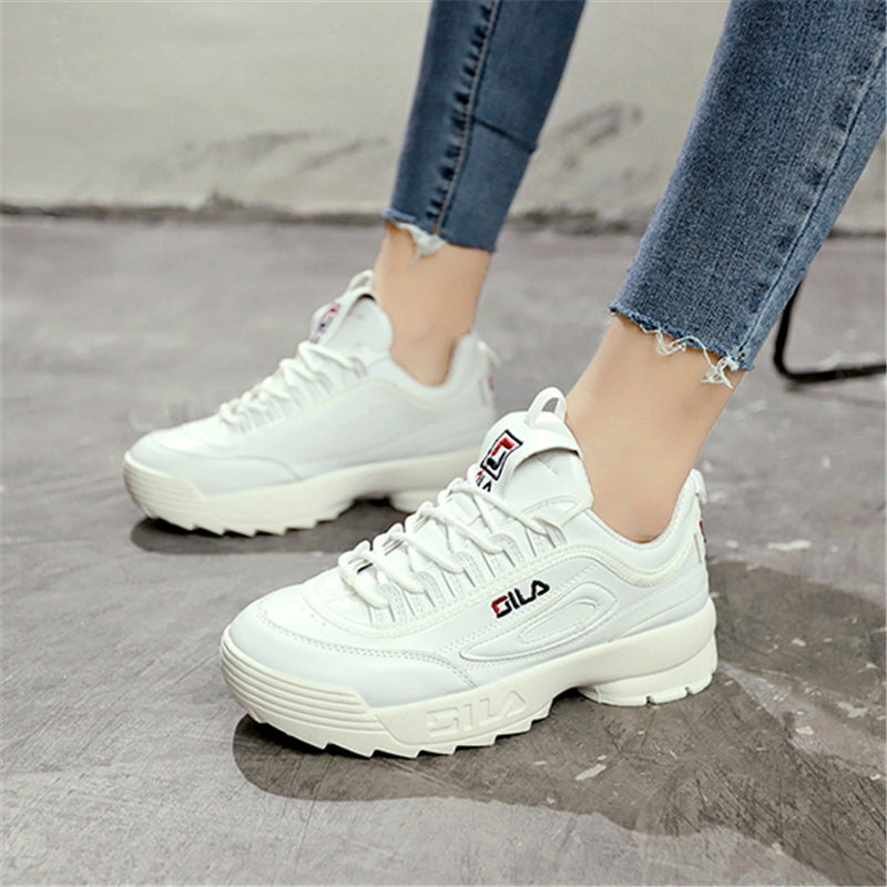 Women Shoes White Fashion Designers Sneakers Ladies Leather Platform Shoes Casual Sports Shoes Pink Walking Shoes Tenis Feminino