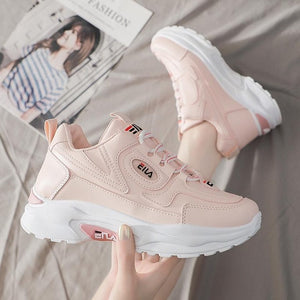 Women Shoes White Fashion Designers Sneakers Ladies Leather Platform Shoes Casual Sports Shoes Pink Walking Shoes Tenis Feminino