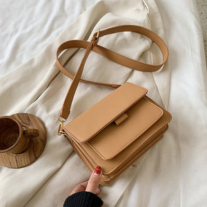 Solid Color PU Leather Crossbody Bags For Women 2020 Summer Simple Fashion Handbags and Purses Female Shoulder Bags
