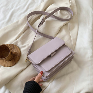 Solid Color PU Leather Crossbody Bags For Women 2020 Summer Simple Fashion Handbags and Purses Female Shoulder Bags