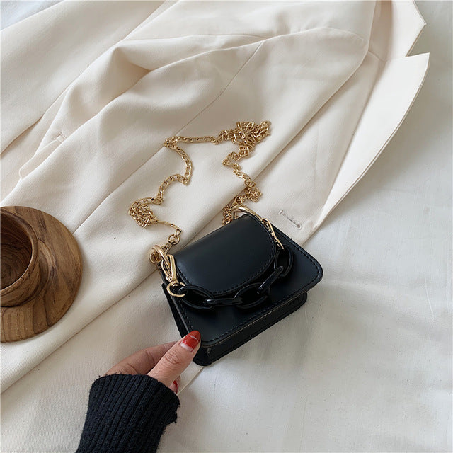 Mini PU Leather Shoulder Messenger Bags For Women 2020 Fashion Chain Design Shoulder Handbags Female Crossbody Bag