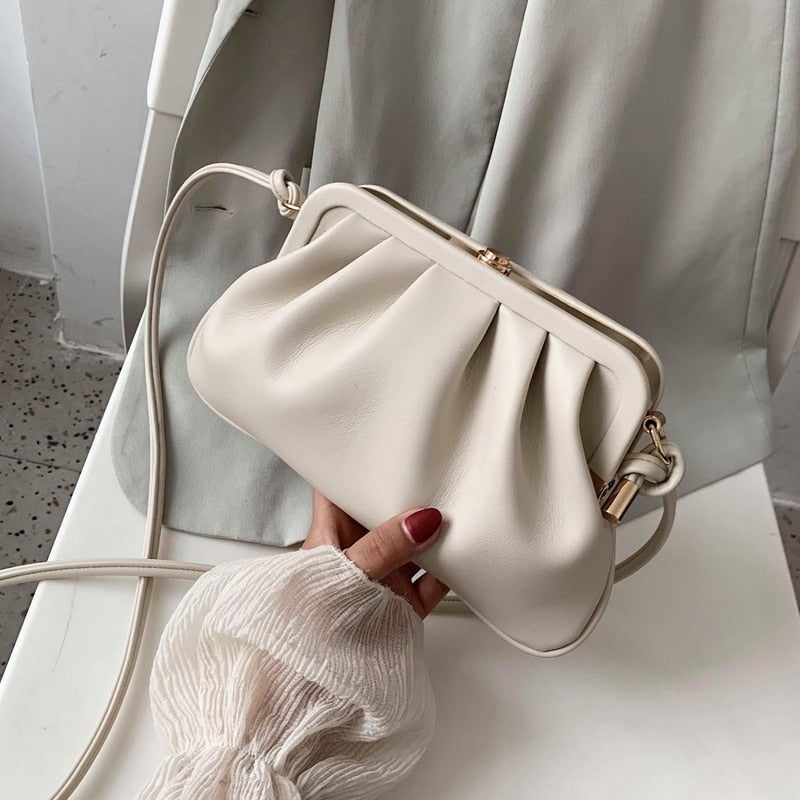 Cloud Shape Clip Bag Small PU Leather Crossbody Bags For Women 2020 Summer  Shoulder Handbags and Purses Lady Cross Body Bag