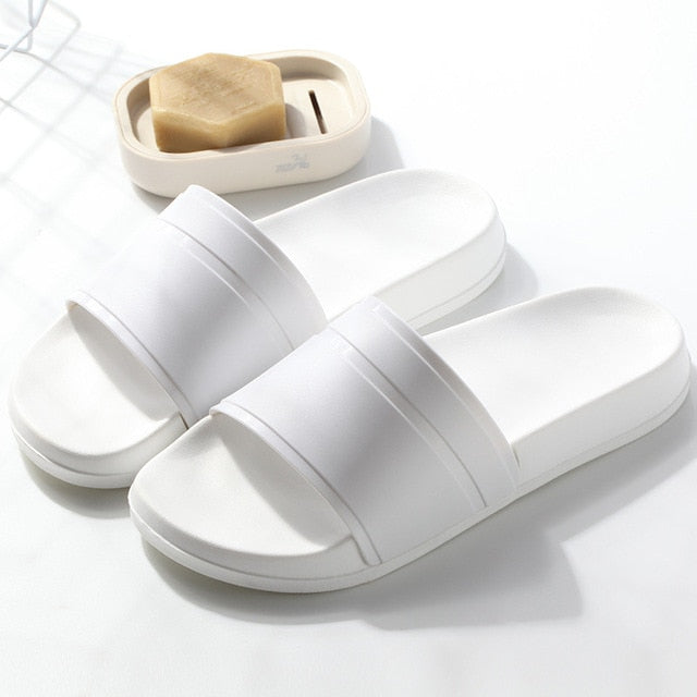 Summer Men Slippers Casual Black and White Shoes Non-slip Slides Bathroom Sandals Soft Sole Flip Flops large size 47 Man Gift