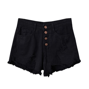 SHUJIN 2020 Women Sexy Tassel Hole Shorts Jeans Denim Short Pants Women'S Denim Shorts Pantalones Cortos Mujer