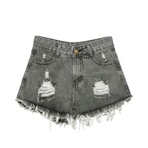 SHUJIN 2020 Women Sexy Tassel Hole Shorts Jeans Denim Short Pants Women'S Denim Shorts Pantalones Cortos Mujer