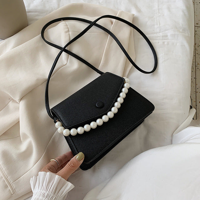 Pearl Design PU Leather Crossbody Bags For Women 2020 Mini Shoulder Messenger Bag Female Fashion Handbags and Purses