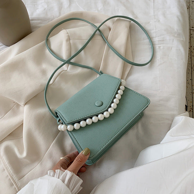 Pearl Design PU Leather Crossbody Bags For Women 2020 Mini Shoulder Messenger Bag Female Fashion Handbags and Purses