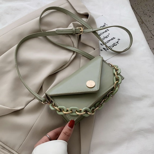 Mini Solid Color PU Leather Crossbody Bags For Women 2020   Simple Handbags and Purses Female Travel Chain Cross Body Bag