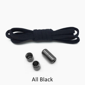 1Pair Quick Lazy Laces Round Elastic No tie Shoe Laces For Kids and Adult Sneakers Shoelace