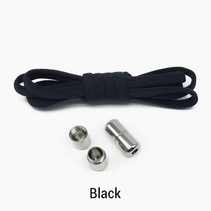 1Pair Quick Lazy Laces Round Elastic No tie Shoe Laces For Kids and Adult Sneakers Shoelace