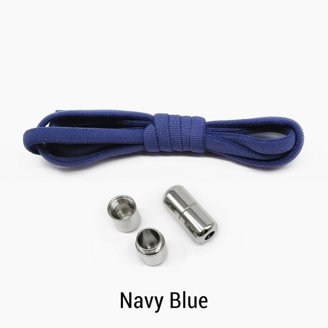 1Pair Quick Lazy Laces Round Elastic No tie Shoe Laces For Kids and Adult Sneakers Shoelace