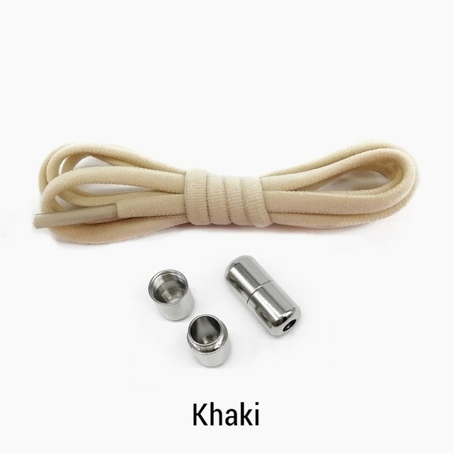 1Pair Quick Lazy Laces Round Elastic No tie Shoe Laces For Kids and Adult Sneakers Shoelace