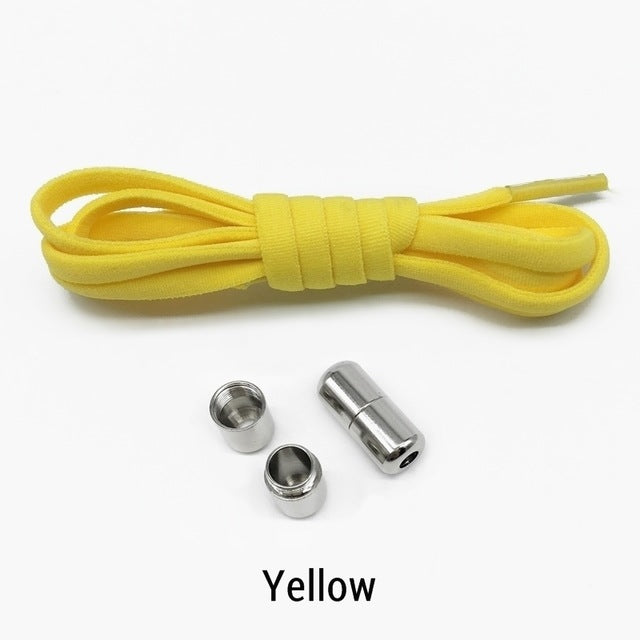 1Pair Quick Lazy Laces Round Elastic No tie Shoe Laces For Kids and Adult Sneakers Shoelace