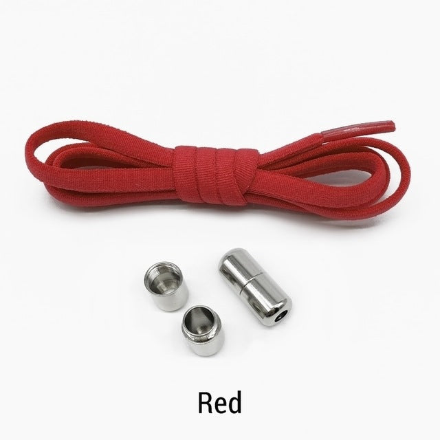 1Pair Quick Lazy Laces Round Elastic No tie Shoe Laces For Kids and Adult Sneakers Shoelace