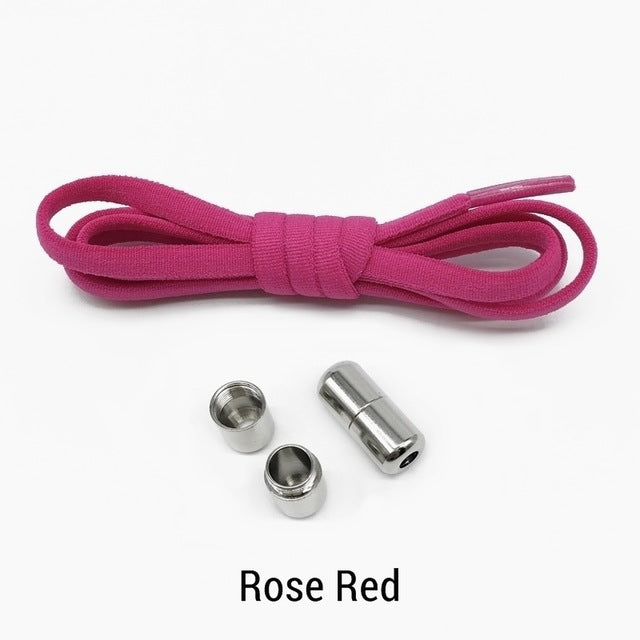 1Pair Quick Lazy Laces Round Elastic No tie Shoe Laces For Kids and Adult Sneakers Shoelace