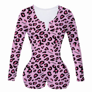 Sexy Women Bodysuit Long Sleeve Deep V Neck Bodycon Stretch Leotard Crop Top Button Short Romper Pajamas Women Jumpsuit Overalls