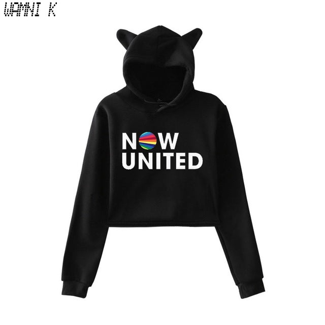 WAMNI 2020 Now United - Better Album Cat Hoodie Women Better Now United Lyrics  Pullover Girl Kawaii Harajuku Tracksui