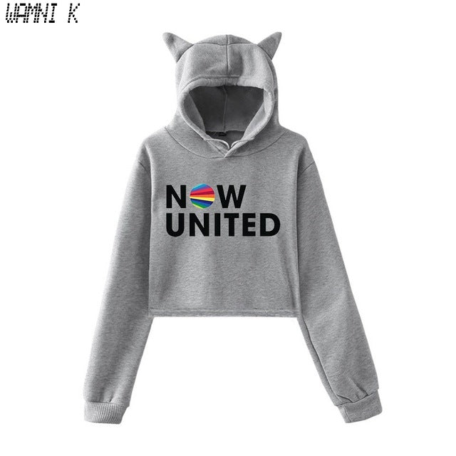 WAMNI 2020 Now United - Better Album Cat Hoodie Women Better Now United Lyrics  Pullover Girl Kawaii Harajuku Tracksui