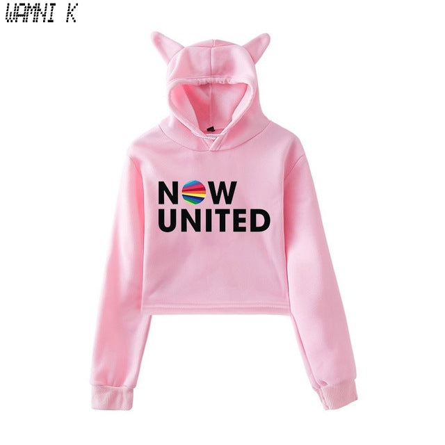 WAMNI 2020 Now United - Better Album Cat Hoodie Women Better Now United Lyrics  Pullover Girl Kawaii Harajuku Tracksui