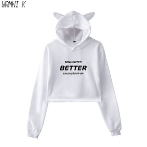 WAMNI 2020 Now United - Better Album Cat Hoodie Women Better Now United Lyrics  Pullover Girl Kawaii Harajuku Tracksui